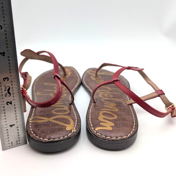 Sam Edelman Gigi Signet Sandal Ankle Strap Women's Red Brown Size US10M EU41 - Picture 9 of 12